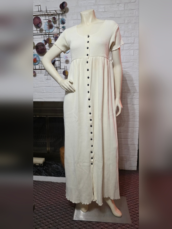 Fitigues Dresses & Skirts - FITIGUES | Cream Botton Down Maxi Dress